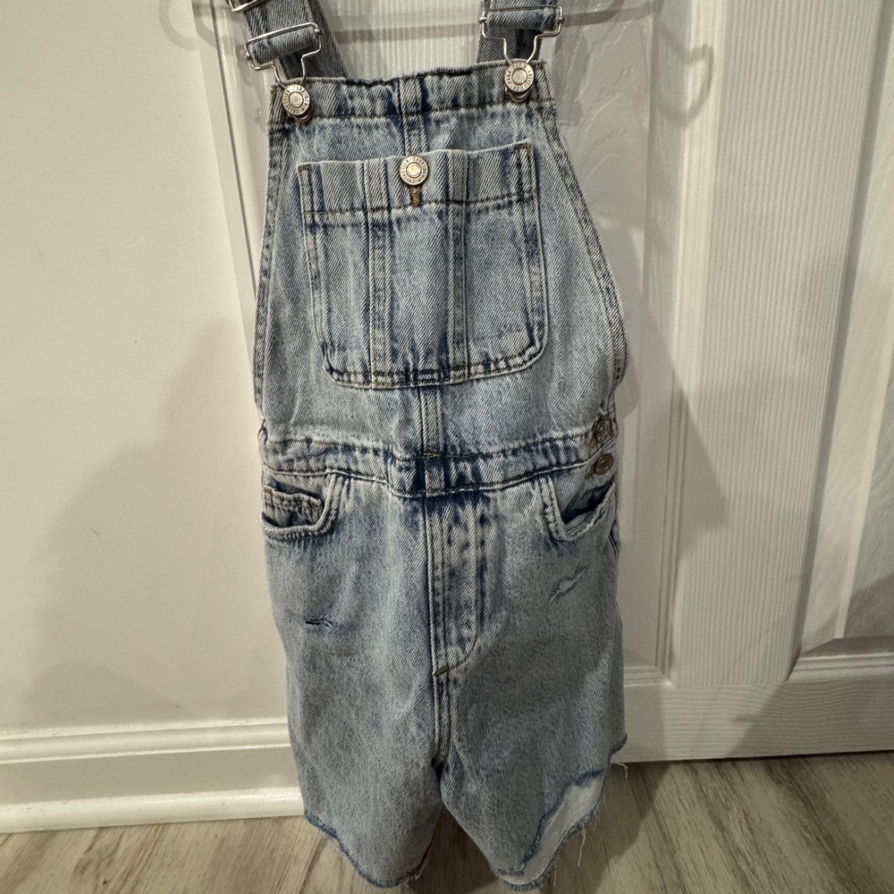 Zara girl jean short overall 7 year old